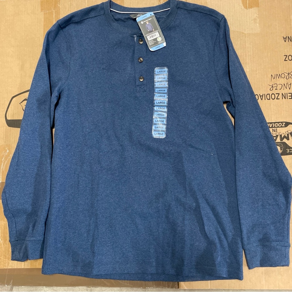 Blue Long Sleeve Crew Neck Tee